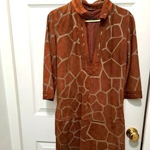 Brown suede dress